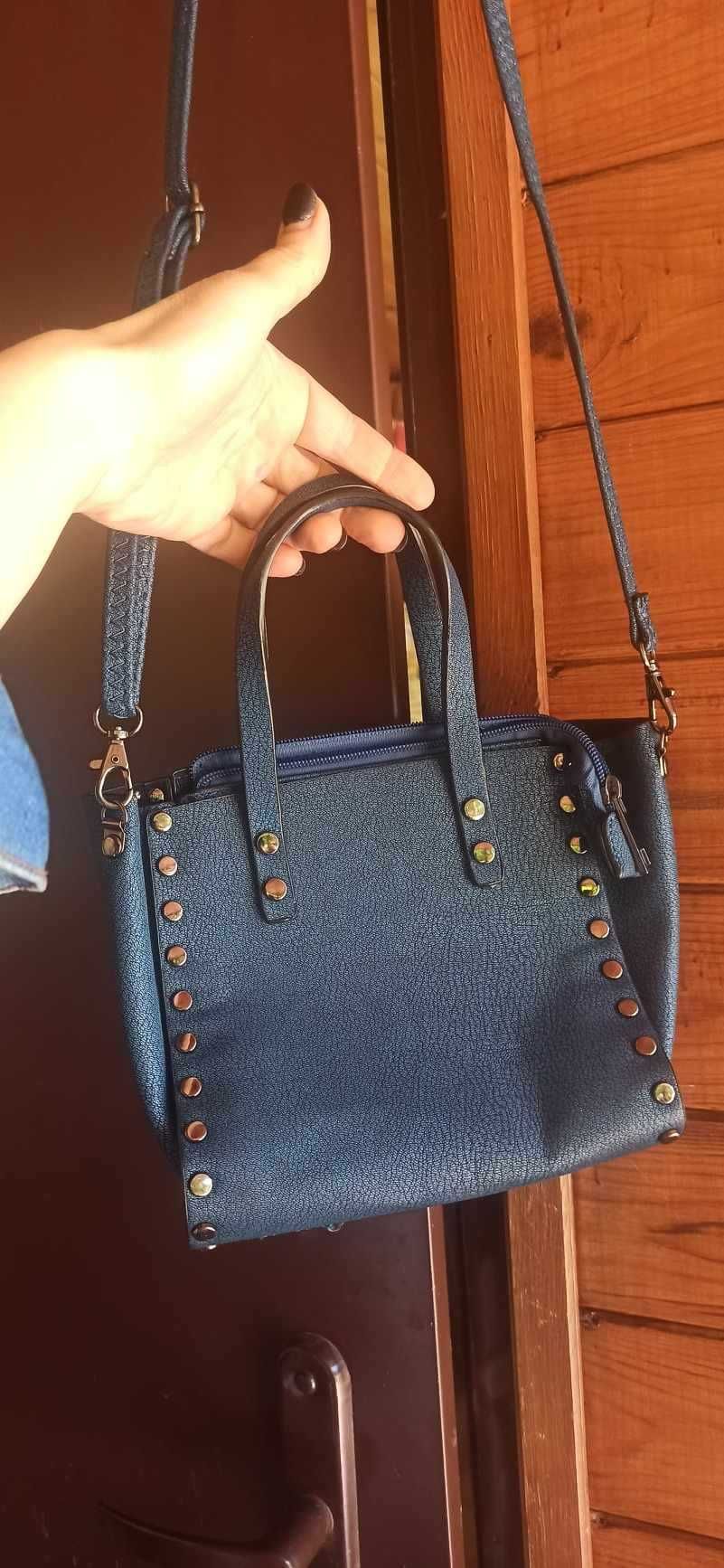 Torebka damska niebieska bag blue hippie Vintage denim