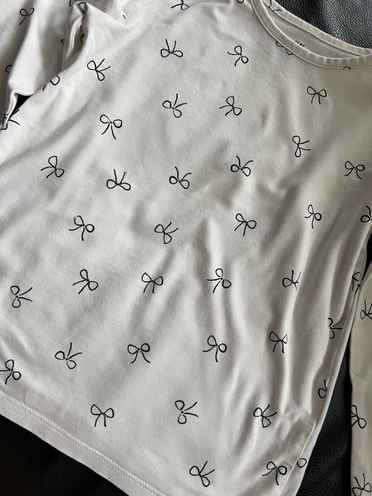 Bluzka H&M 110/116 długi rękaw koszulka kokardki