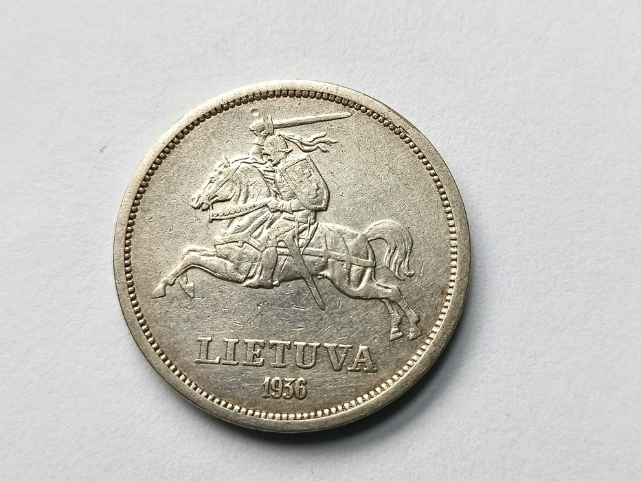 5 Litai 1936 Litwa Srebro oryginał stan -1