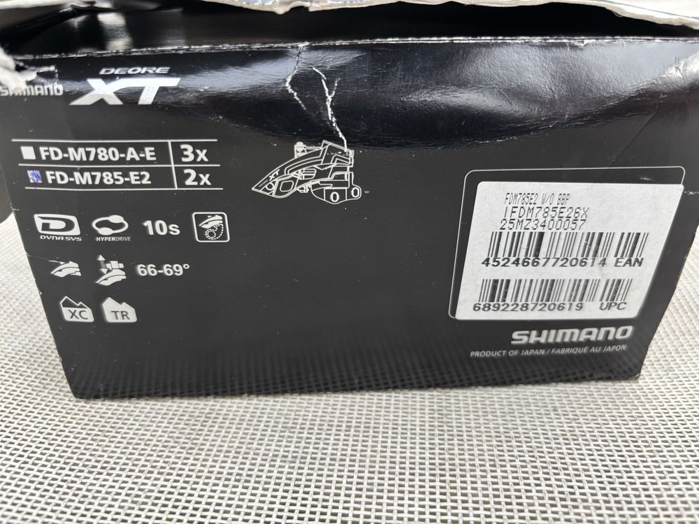 Przednia przerzutka rowerowa Shimano Deore XT FD-M785-E2 2x10s HAK mtb