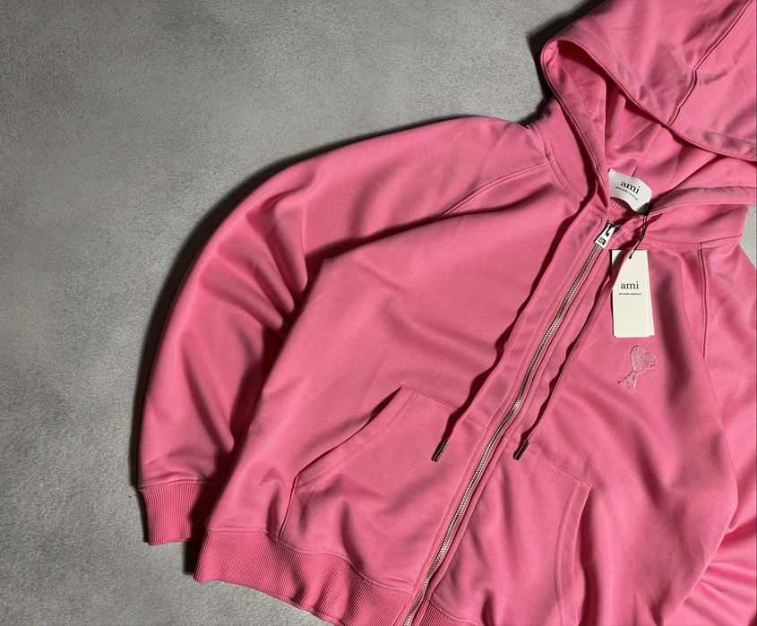 Зіп-Худі Ami Paris Ami De Coeur Zip Hoodie Pink Heart