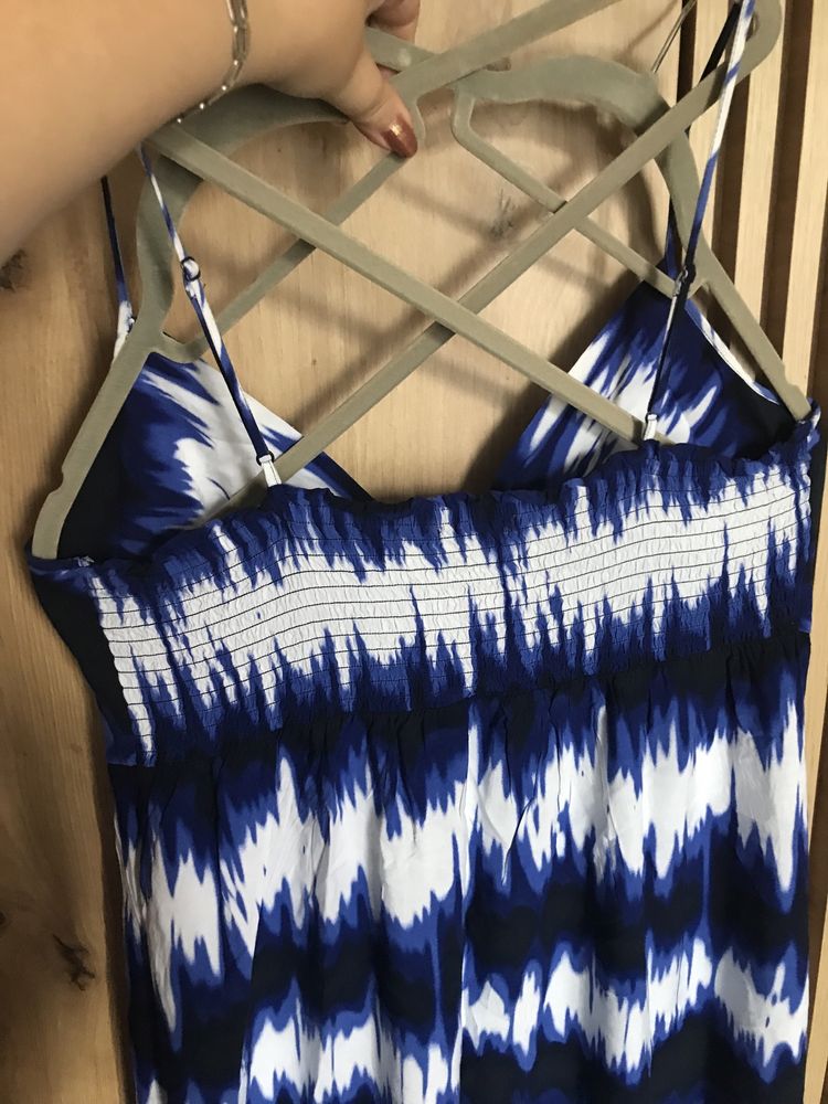 Sukienka maxi xxl oversize ombre m&s plazowa letnia wiskoza