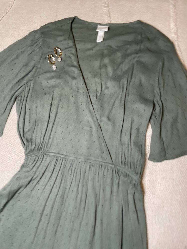 Sukienka damska koktajlowa khaki midi