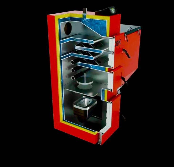 Kocioł ekogroszek, Pellet, drewno Mocek piec 5kl 20kW żeliwny podajnik