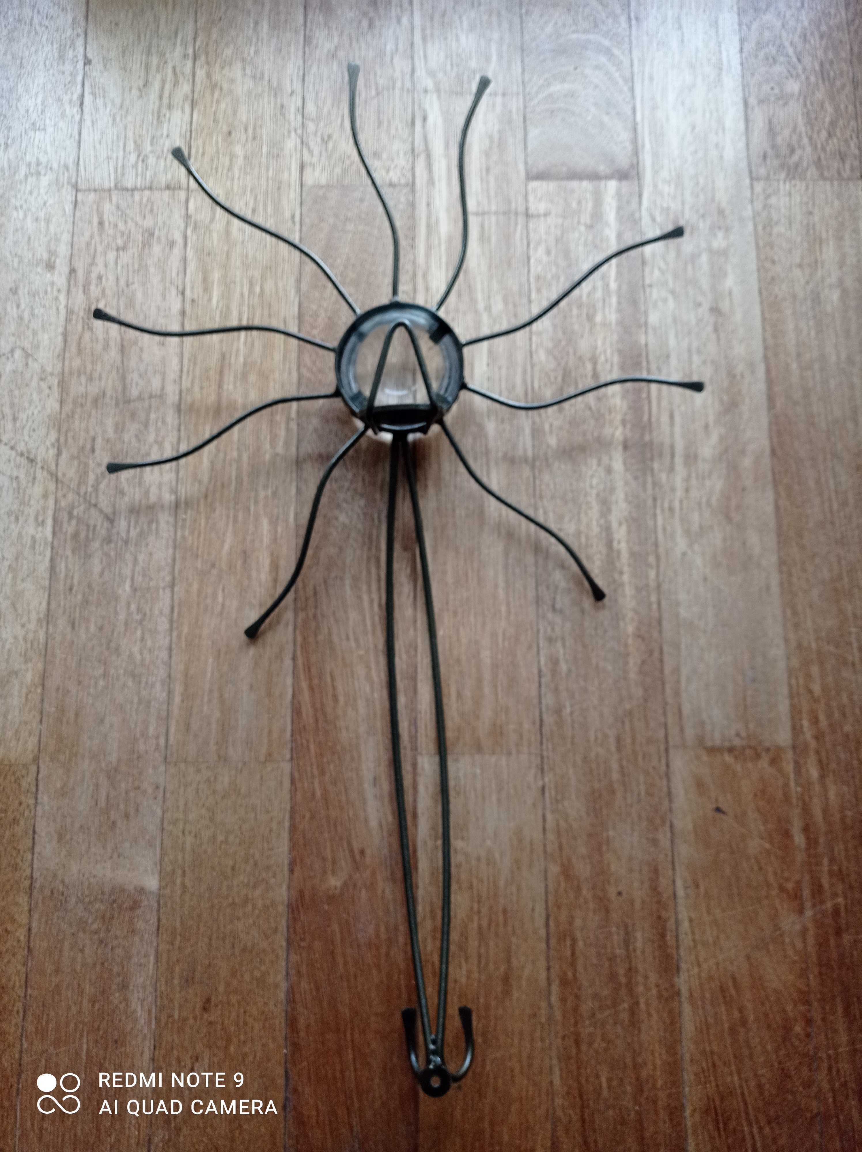 Lichtarz Słońce na świeczkę kuty rzemieśnicza robota 71 x 43 cm duży