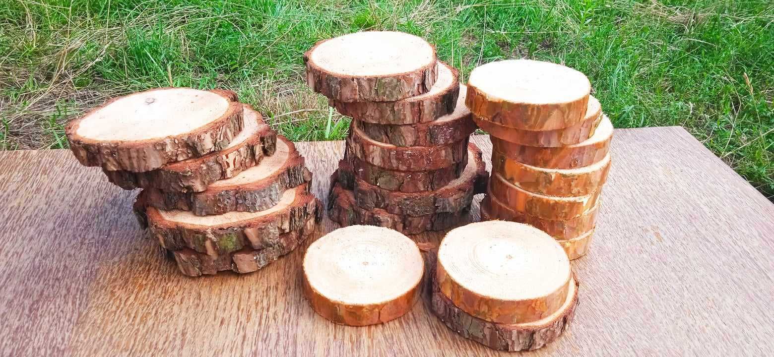 Plastry drewna, 60sztuk, 10-15cm, krążki drewniane, dekoracje, wysyłka