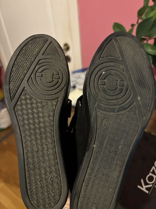 Botki na koturnie ze skory Marshall 36