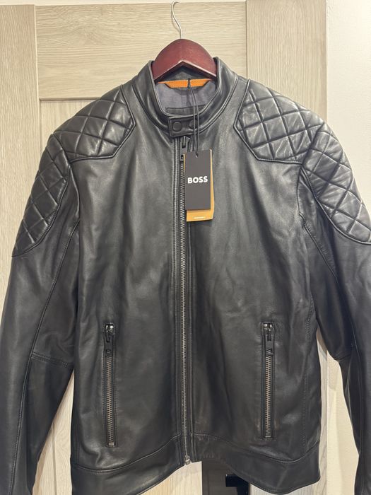 Kurtka skórzana ramoneska Hugo Boss