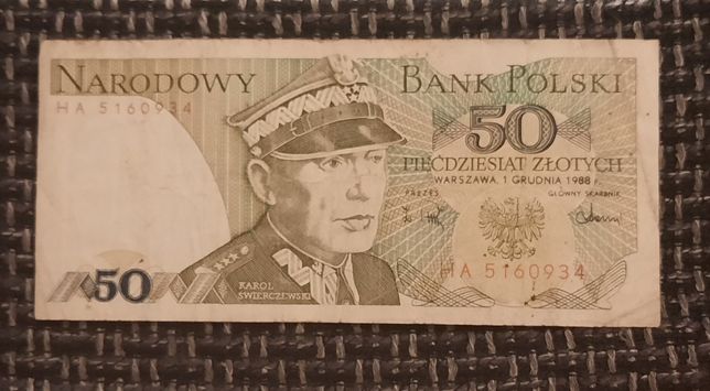 Banknot 50zł 1988r
