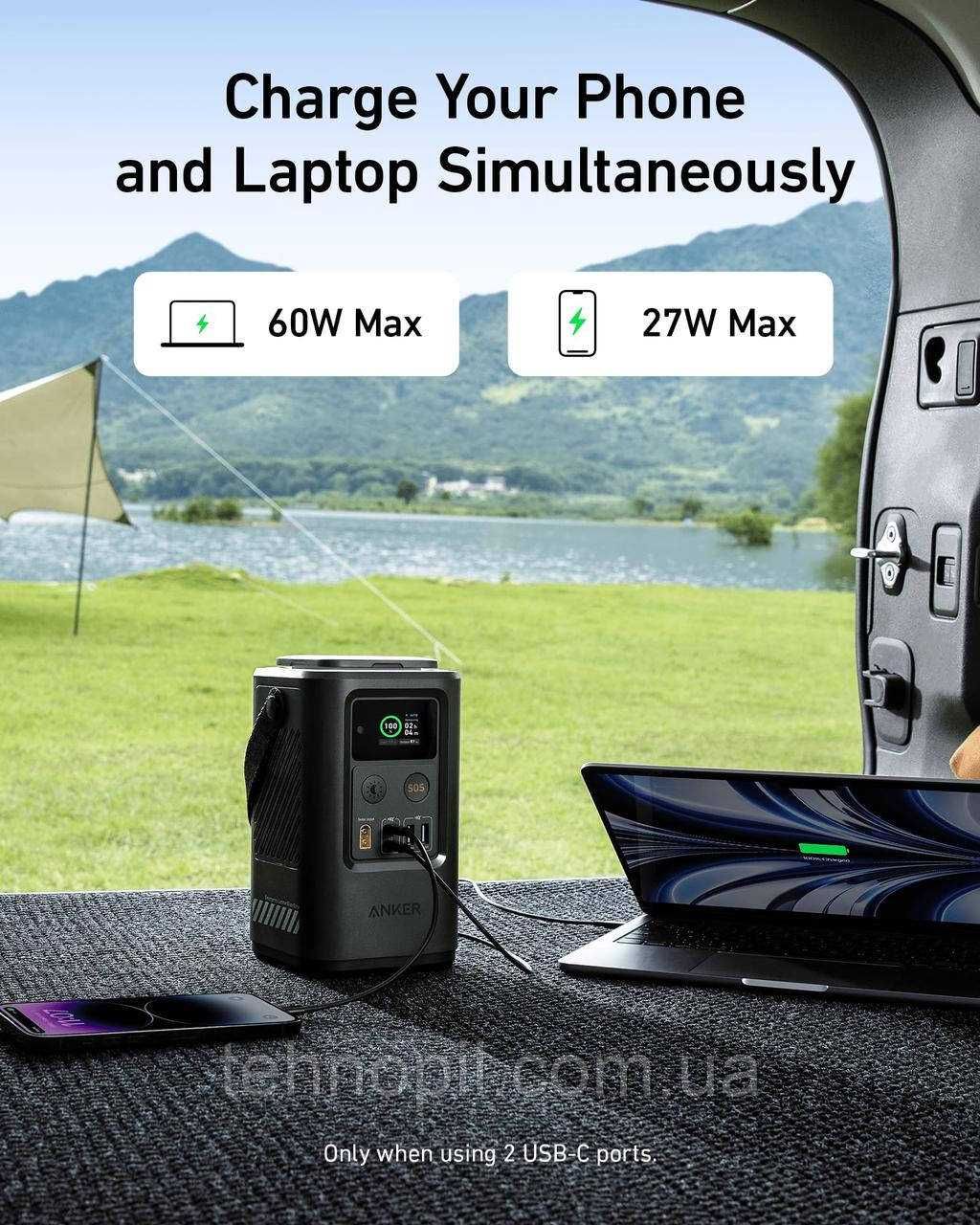 Anker 548 Power Bank 60000mAh Павербанк (Зарядна станція) з ліхтарем