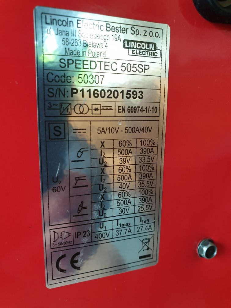 Spawarka bester  lincoln speedtec 505 sp