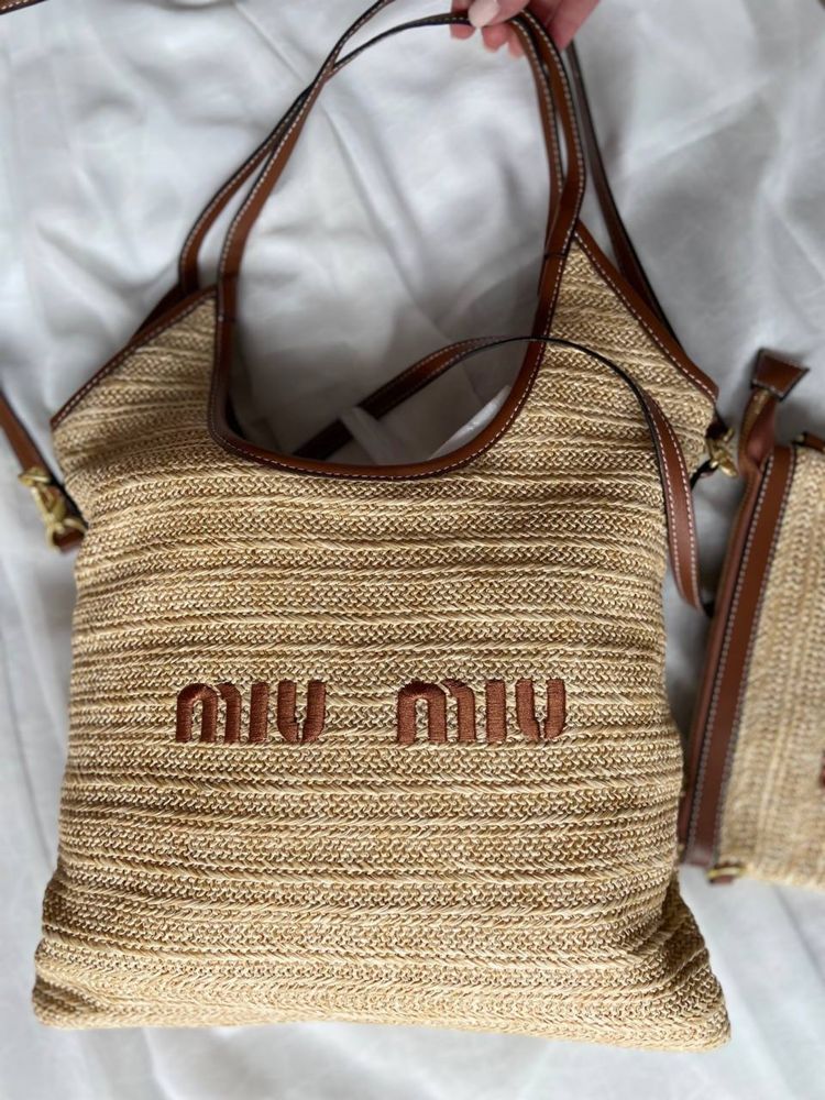 Сумка пляжна шопер miu miu різні види