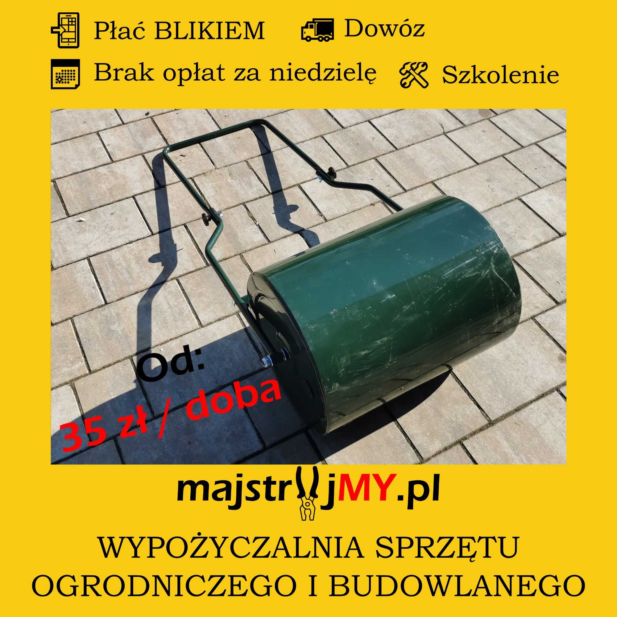 Walec ogrodowy do trawy fi 400, szer. 52 cm, max. 90kg - wynajem dowóz