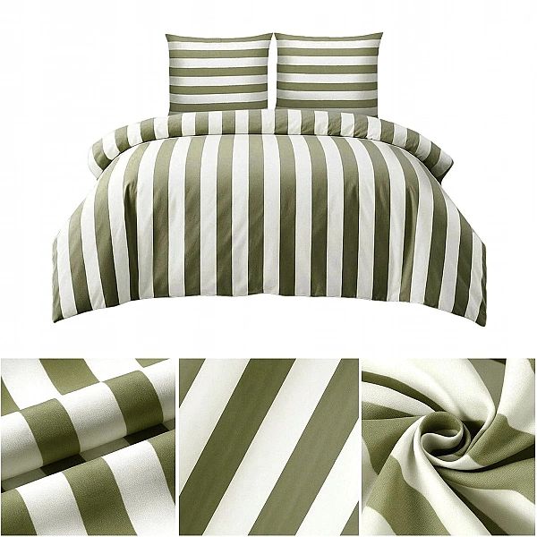 Pościel 220x200 MIKROFIBRA poszewki 70x80 KOMPLET Eusebia Home W PASY
