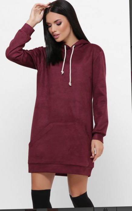 Платье-Худи из экозамши