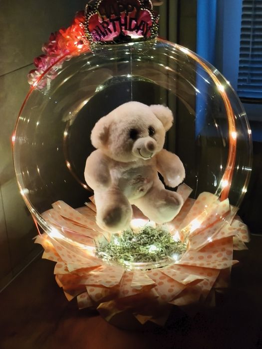 Balony z plusem , miś w Balonie na prezent