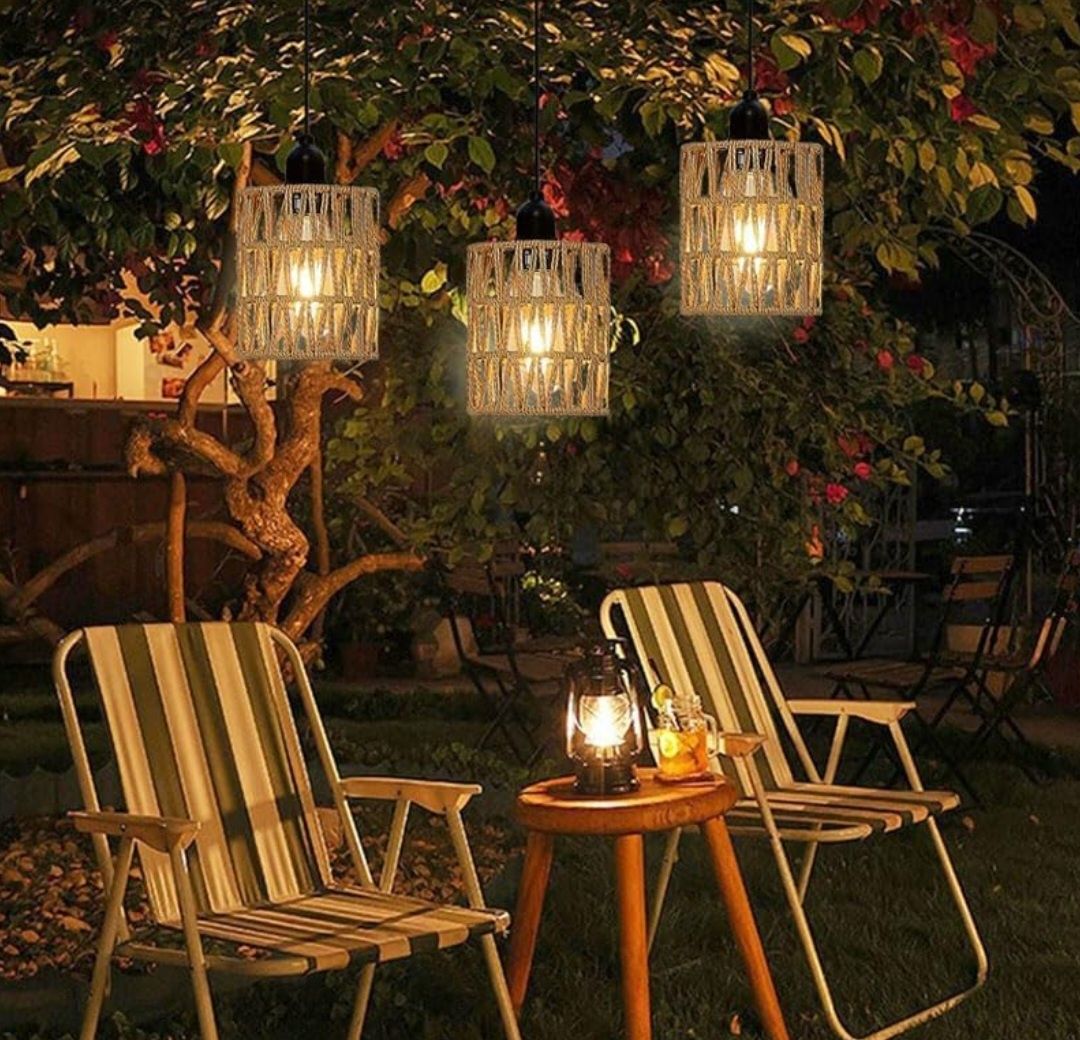 YIKEGE LICHT 3-pak żyrandoli zewnętrznych na baterie w stylu boho