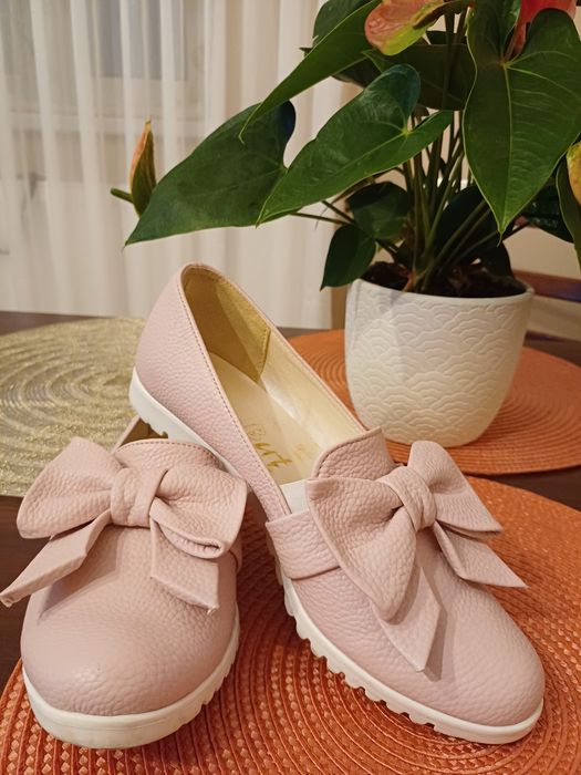 Balerinki r.37 pudrowy róż