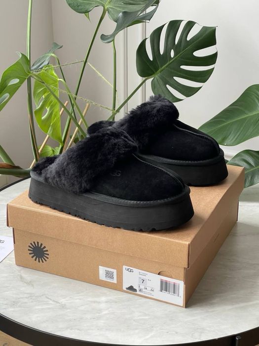 Жіночі UGG Disquette Platform Slippers натуральна замша та хутро