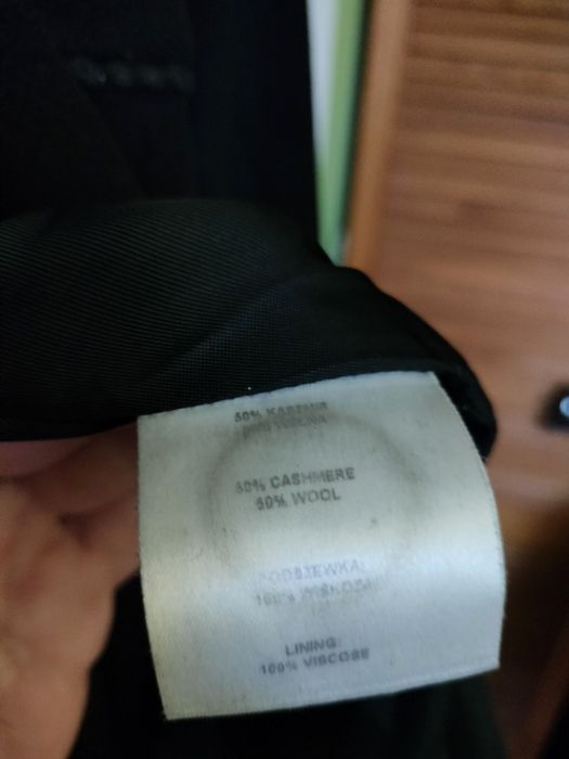 Czarny wełniany kaszmirowy płaszcz Patrizia Aryton