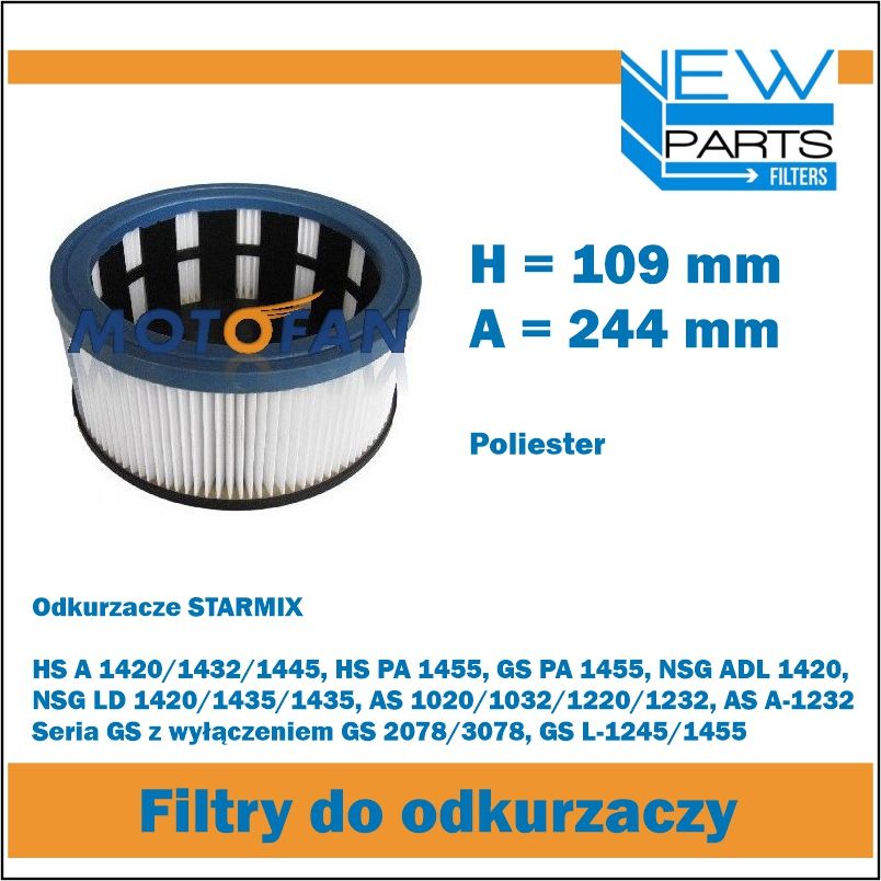 Filtr powietrza MF53023P odkurzacze STARMIX FPP 3600 HS-A  411729