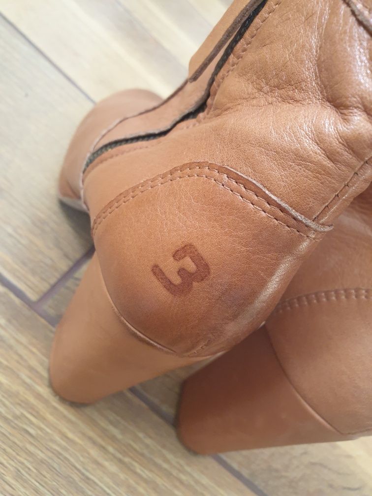 Bullboxer botki 40 skóra kozaki camel skorzane