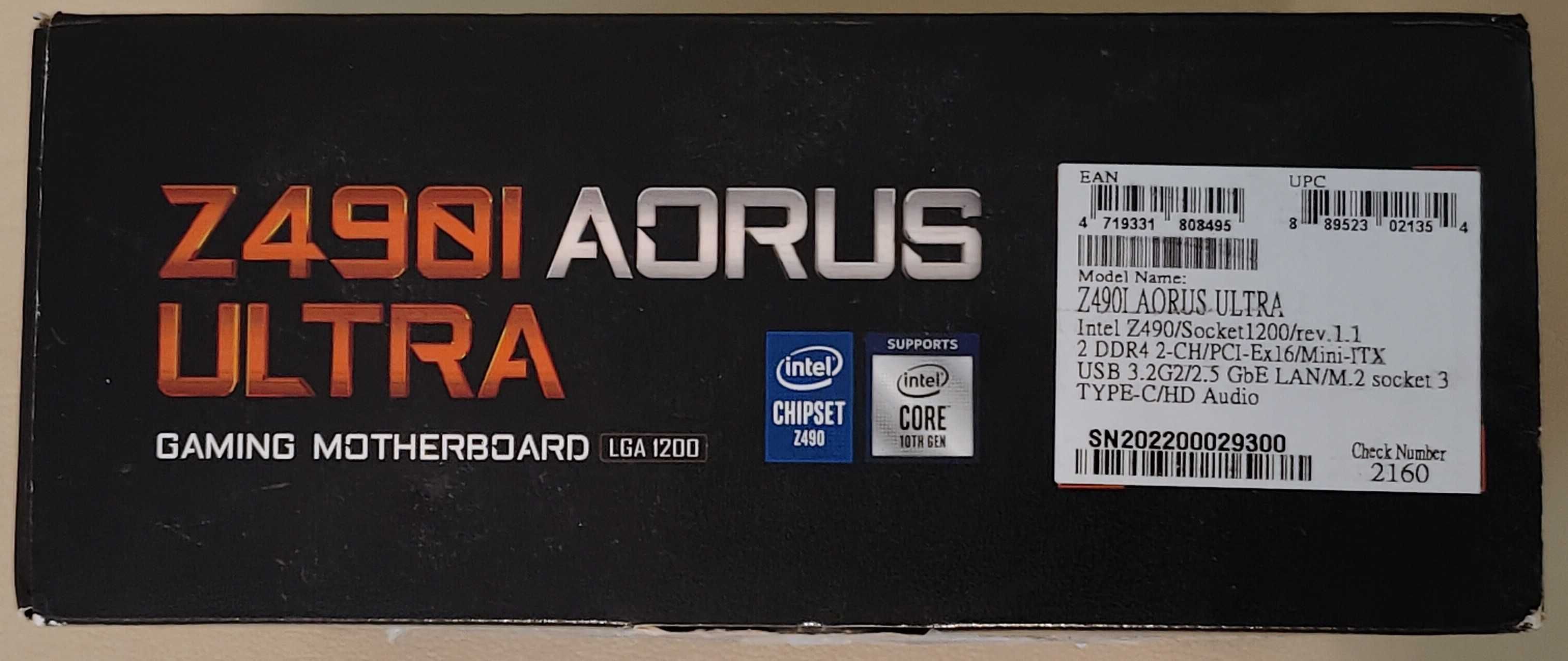 Gigabyte Z490I Aorus Ultra rev 1.1 mini-ITX LGA1200