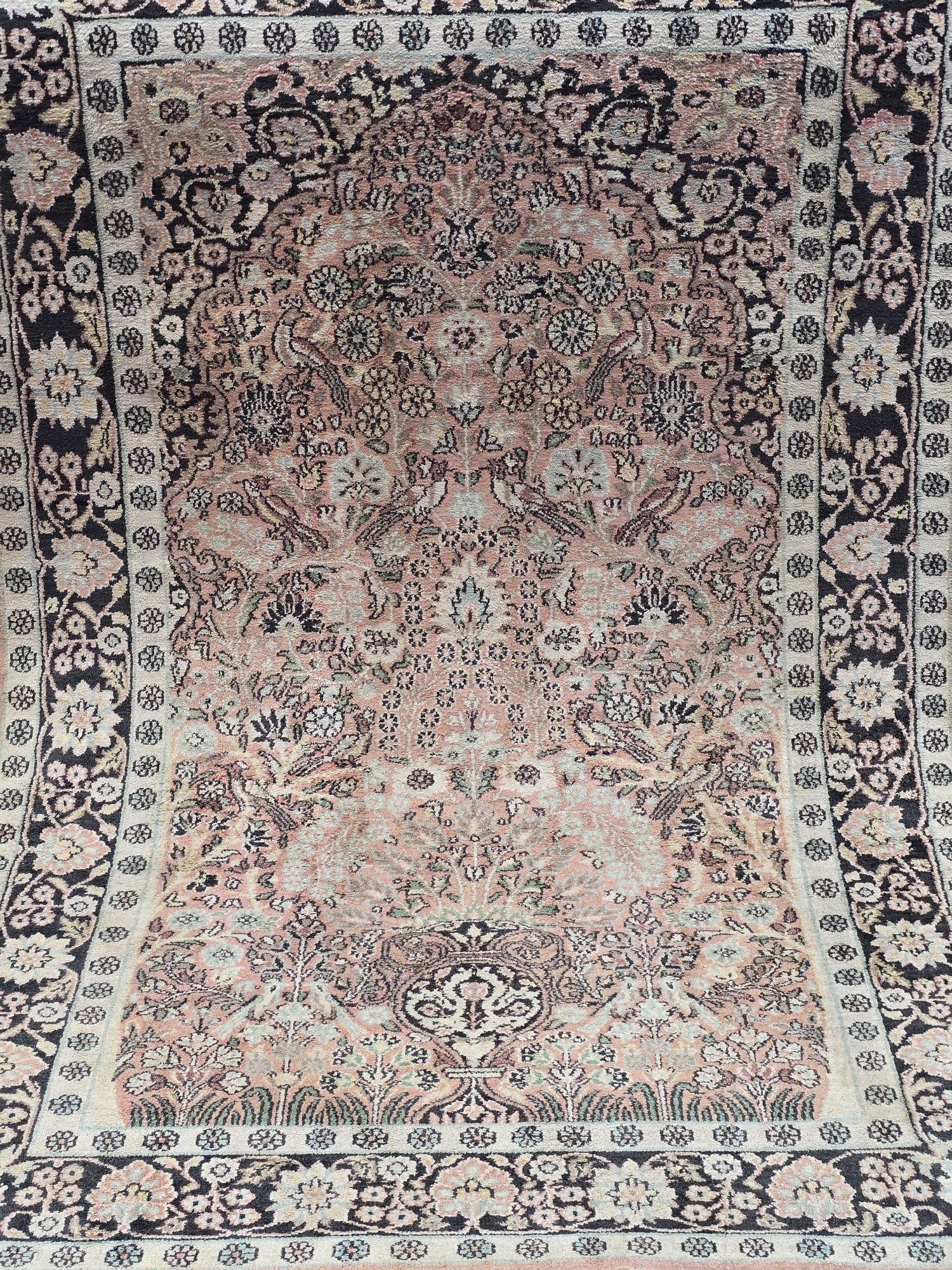 Jedwabny perski Qom - Ghoum - Rękodzieło dywan z jedwabiu - 130 x 196