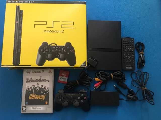 PS2 slim C/caixa + selo + Manual