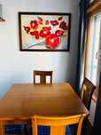 Conjunto de mesa extensível + 4 cadeiras de madeira maciça