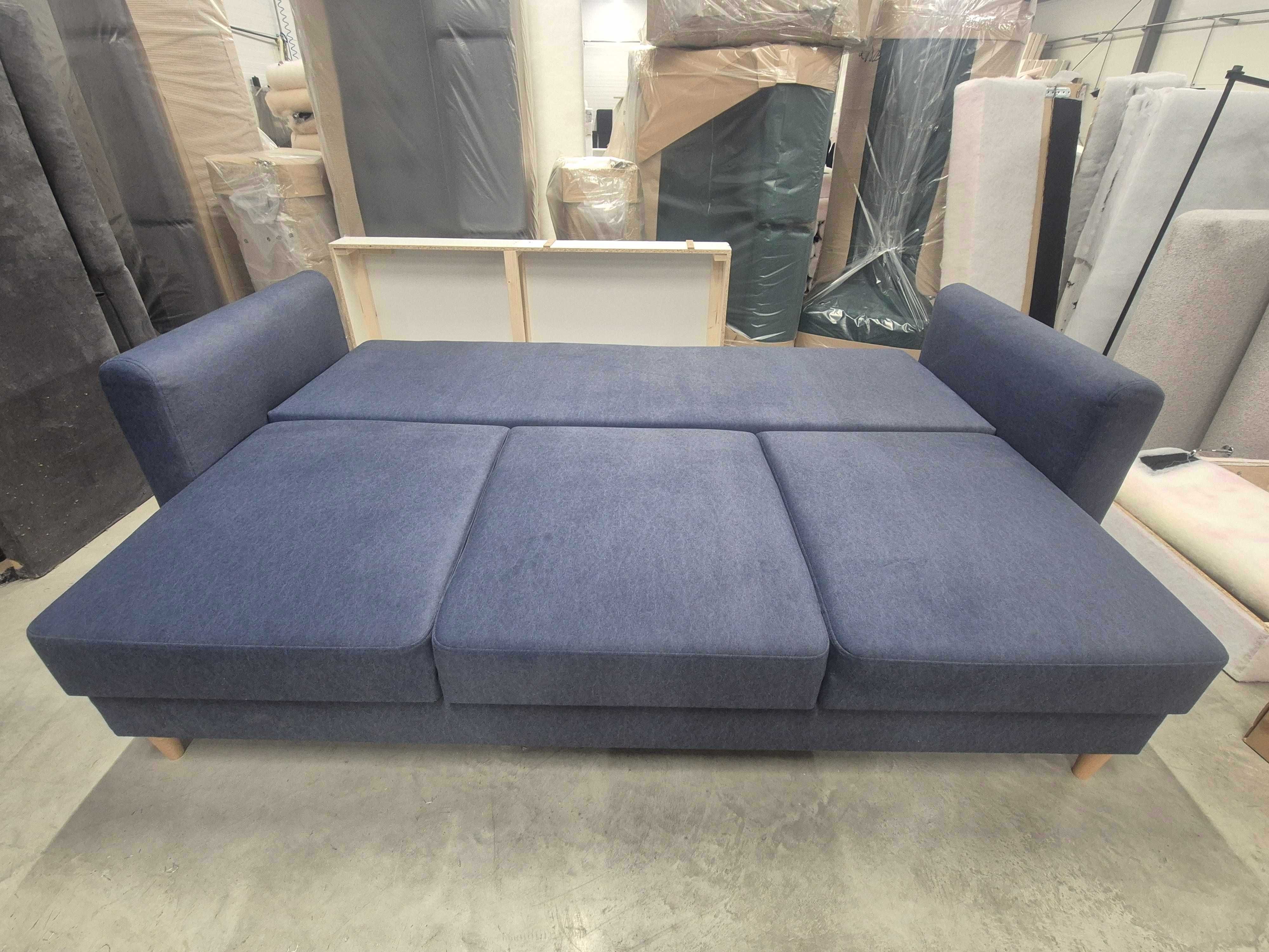 WYPRZEDAŻ MAGAZYNOWA – Kanapa z funkcją spania 130x200! granat welur