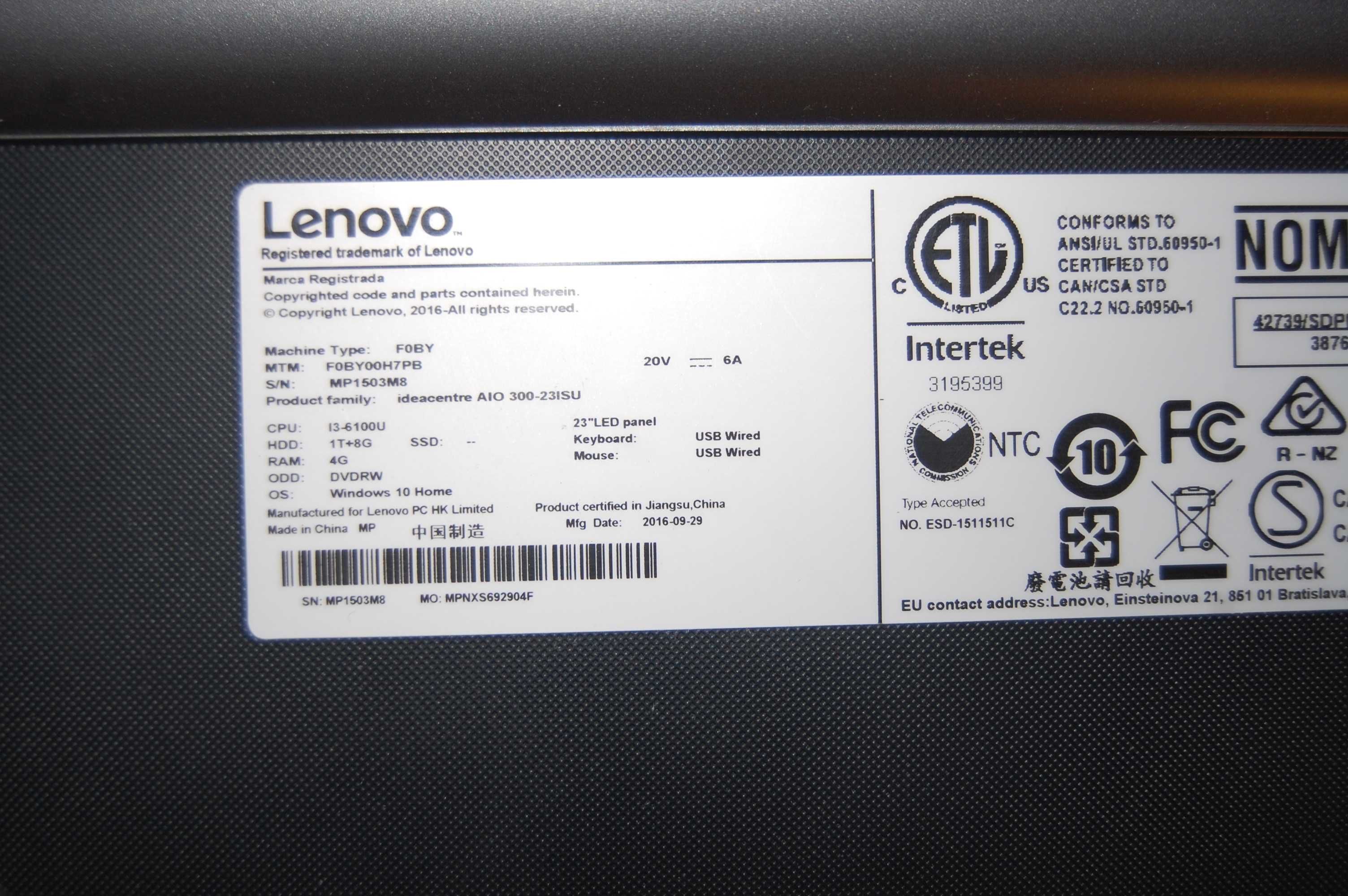 Lenovo IdeaCentre CORE I3,1TB,4GB