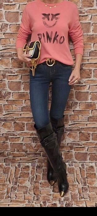 Sweter Marki PINKO Rosa/Nero