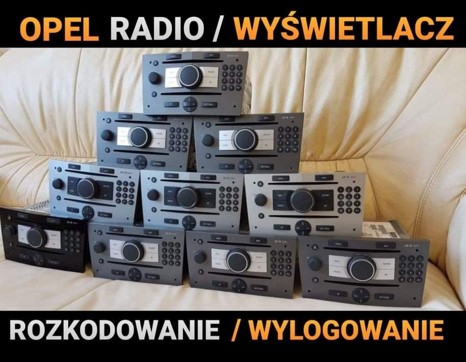 ODBLOKOWANIE radia Opel CD300, 400, 500, DVD800 , Navi600,  900, VIN