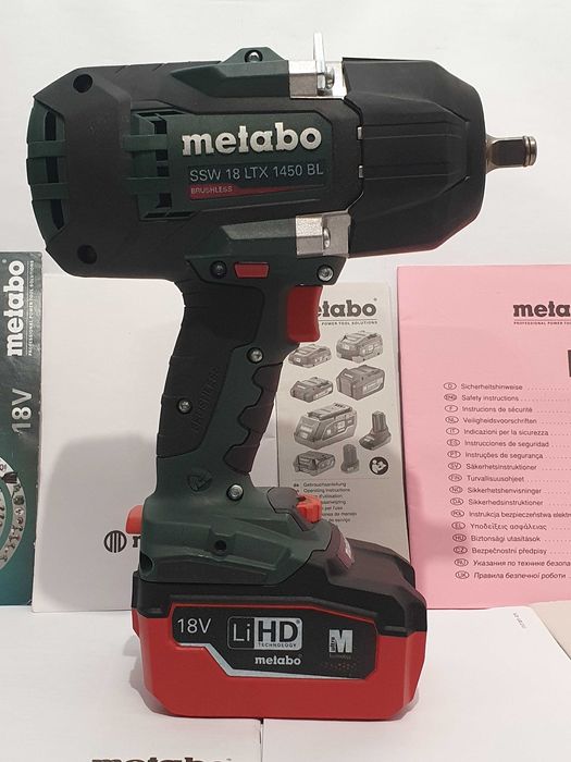 Komplet klucz  + aku 18v 6,2Ah METABO SSW 18 LTX 1450 BL moc 1900Nm