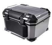 top case 45 litros silver c/ encosto mala em abs de alta resistencia