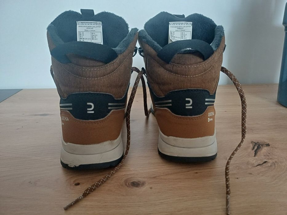 Buty Quechua rozmiar 35 / 36 zimowe trzewiki waterproof chłopięce