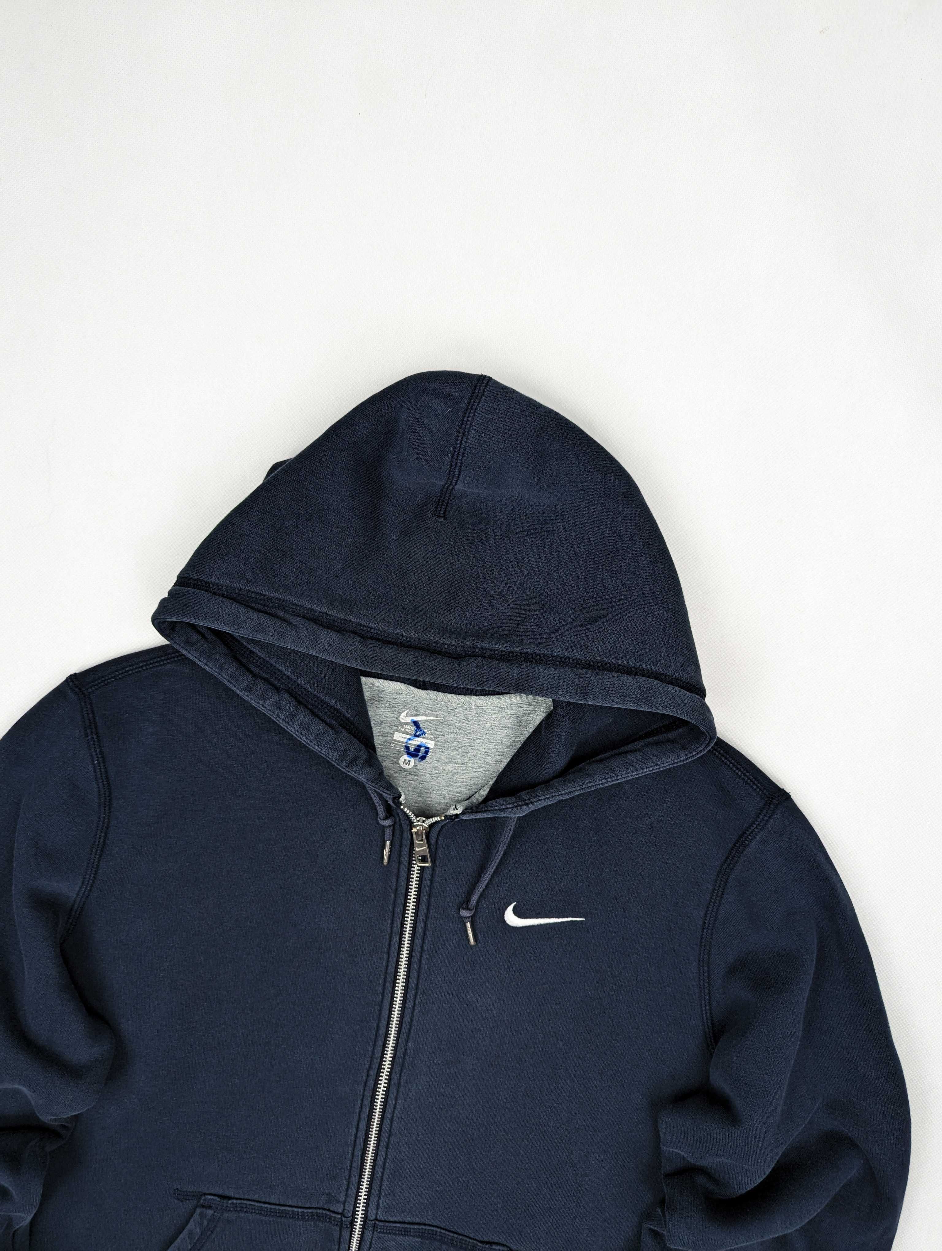 Nike granatowa bluza z kapturem zip M logo