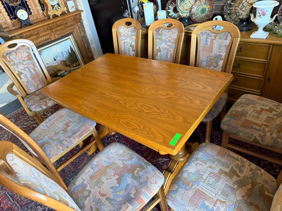 Zestaw Stół rozkładany + 8 krzeseł z Niemiec Dąb rustykalny DOWÓZ