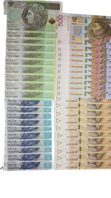 50,100,200,500zł banknoty do zabawy i nauki zestaw