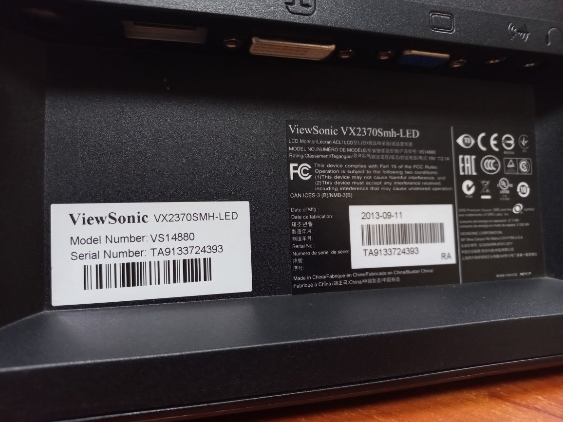 ViewSonic VX2370 Full HD, hdmi, vga, dvi, колонки