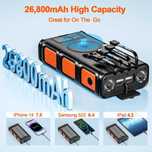 Powerbank solnarny 26800 mAh z 4 kablami WASTDE 7w1