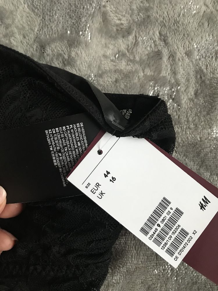 H&M biustonosz stanik bandeau bez ramiączek zestaw 2szt. 44 XXL