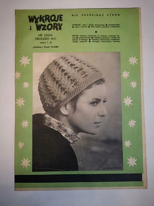 Moda I Życie 12/1971R - Wykroje I Wzory Nr 12/294