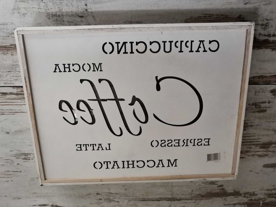 Taca biała, stylowa, ze szkłem