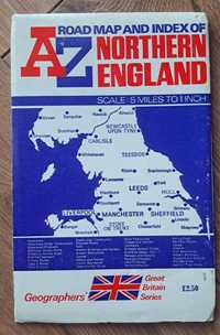 Road Map and Index of A-Z Northern England