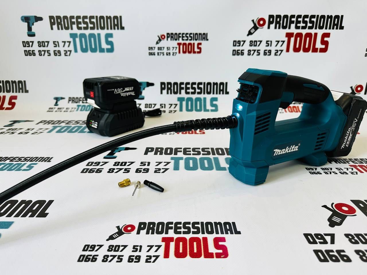 Потужний акумуляторний насос АВТО Компресор Makita DMP180 10,3 Бар