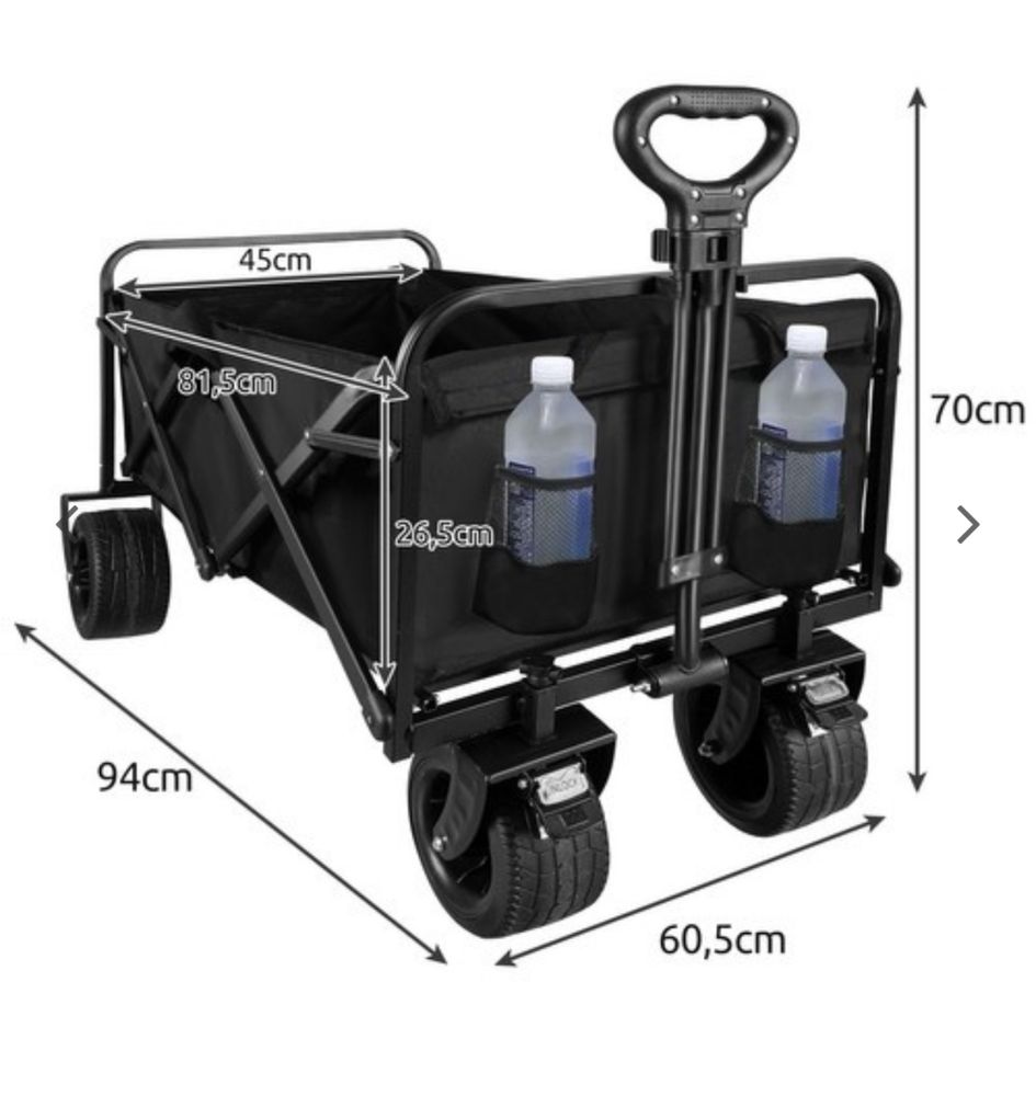 Wózek transportowy składany ogrodowy plażowy metalowy  do 100kg