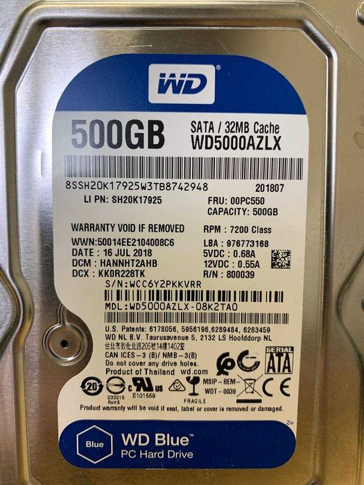 Жорсткі диски WD, Seagate, HDD 3.5, 2.5 750Gb, 500Gb, 250Gb