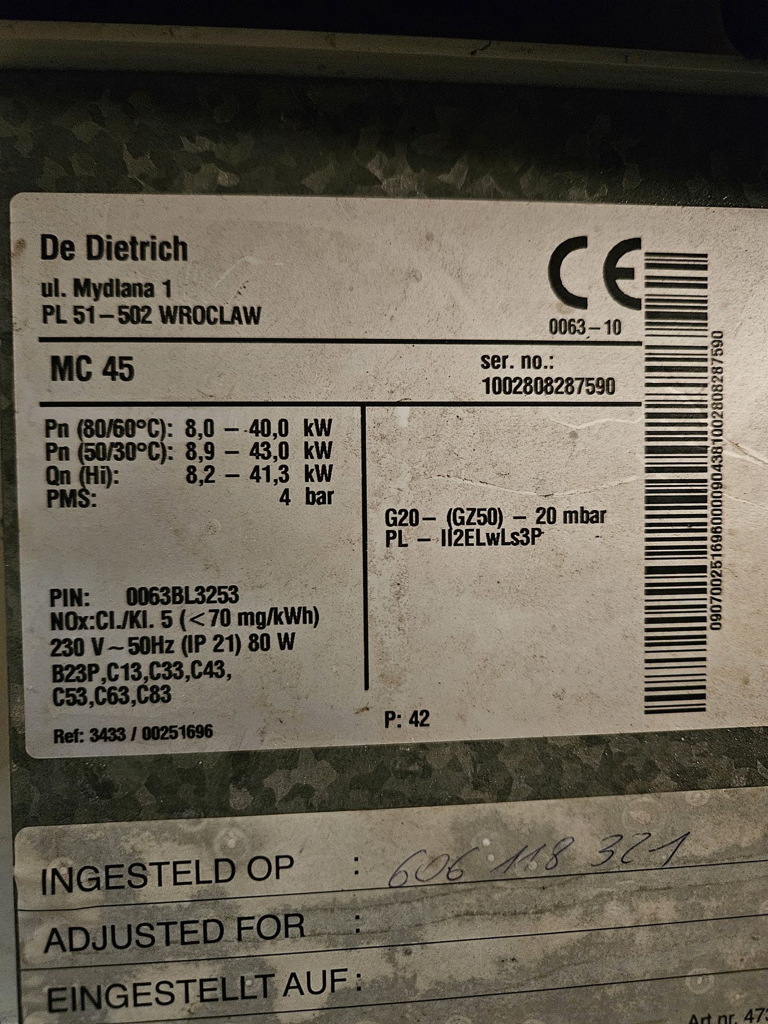 Płyta główna De dietrich mc 45